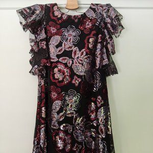 Black Sequined Little Black Dress